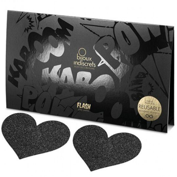 BIJOUX - INDISCRETS FLASH NERO TAGLI CAPEZZOLI CUORE - Only Vibes