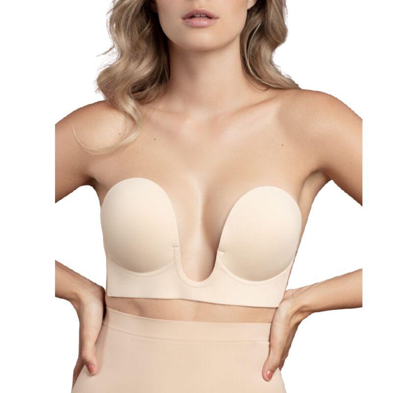 bye bra reggiseno senza maniglie en u nero coppa a