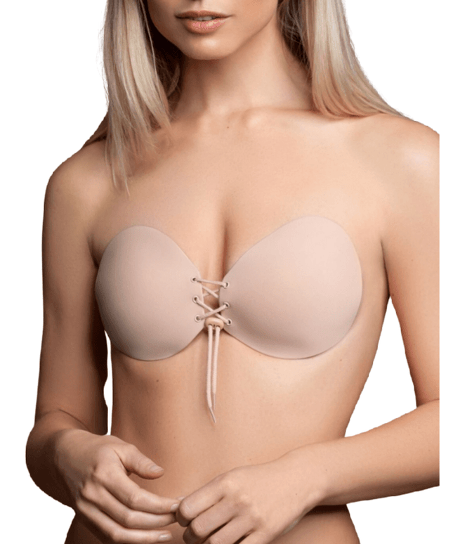 bye bra reggiseno adhesivo entrelazado nero coppa a