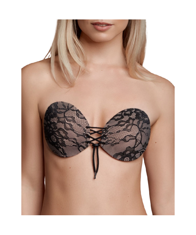 BYE-BRA - REGGISENO ADESIVO INTRECCIATO E RICAMATO COPPA A