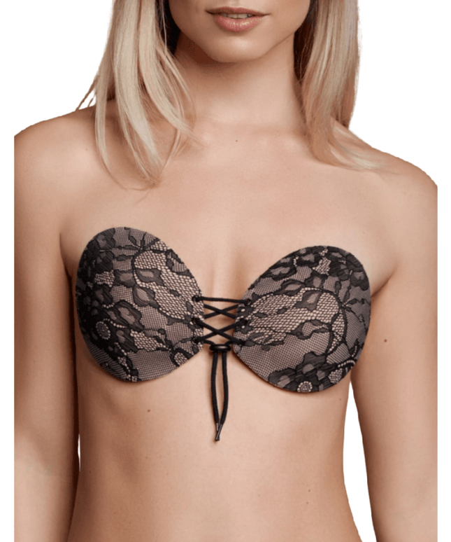 bye bra reggiseno adesivo intrecciato e ricamato coppa a