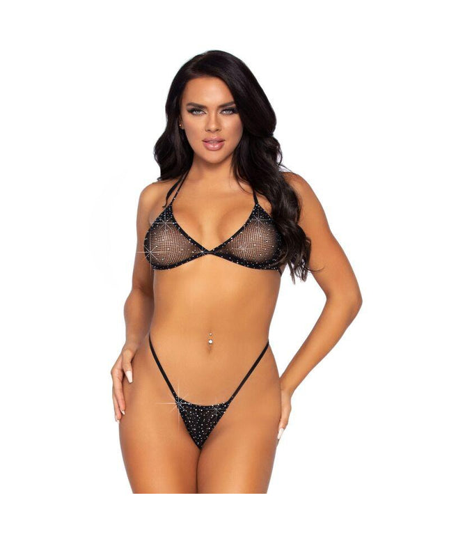 leg avenue top bikini a rete e g string taglia unica