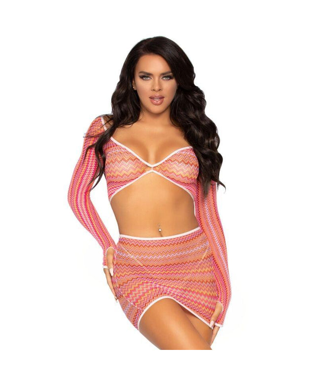leg avenue top e minigonna zig zag taglia unica
