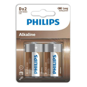 philips batteria alcalina d lr20 blister 2