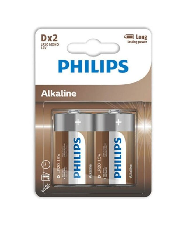 PHILIPS - BATTERIA ALCALINA D LR20 BLISTER*2