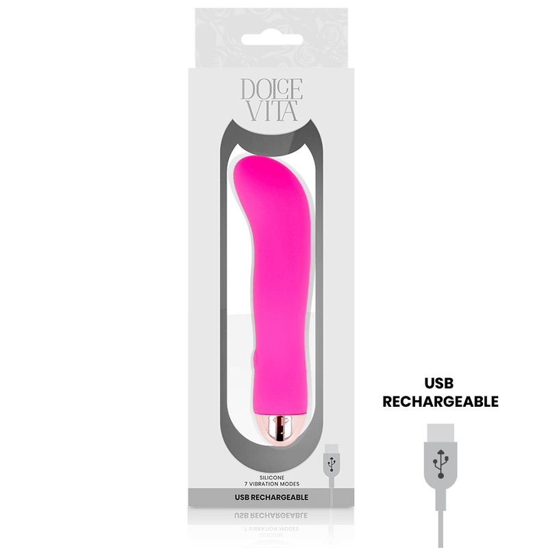 dolce vita vibratore ricaricabile rosa a 7 velocita