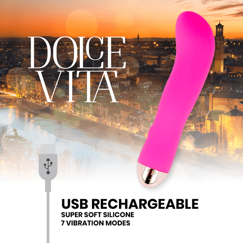 dolce vita vibratore ricaricabile rosa a 7 velocita