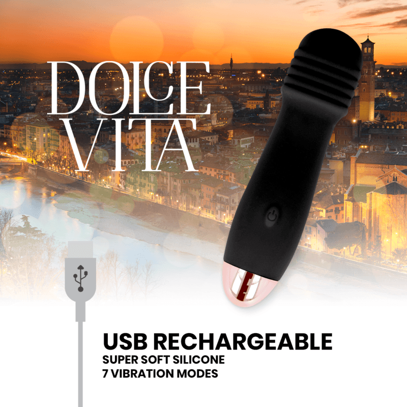 dolce vita vibratore ricaricabile tre nero a 7 velocita