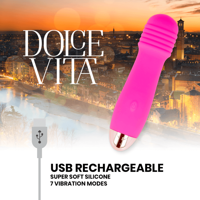 dolce vita vibratore ricaricabile tre rosa 7 velocita