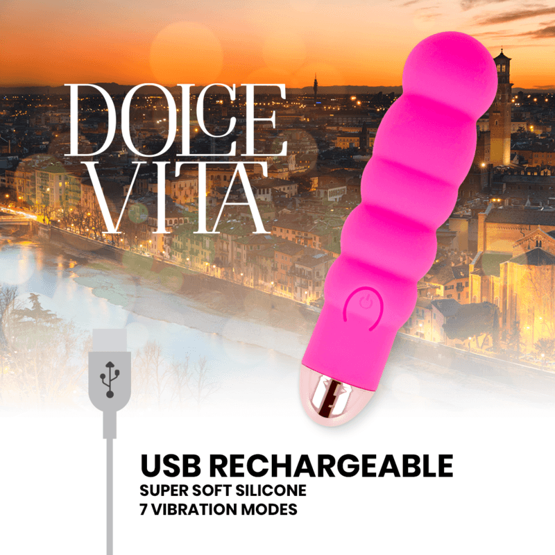 dolce vita vibratore ricaricabile sei rosa 7 velocita