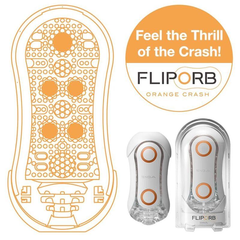 tenga masturbatore flip orb strong crash bianco e arancione