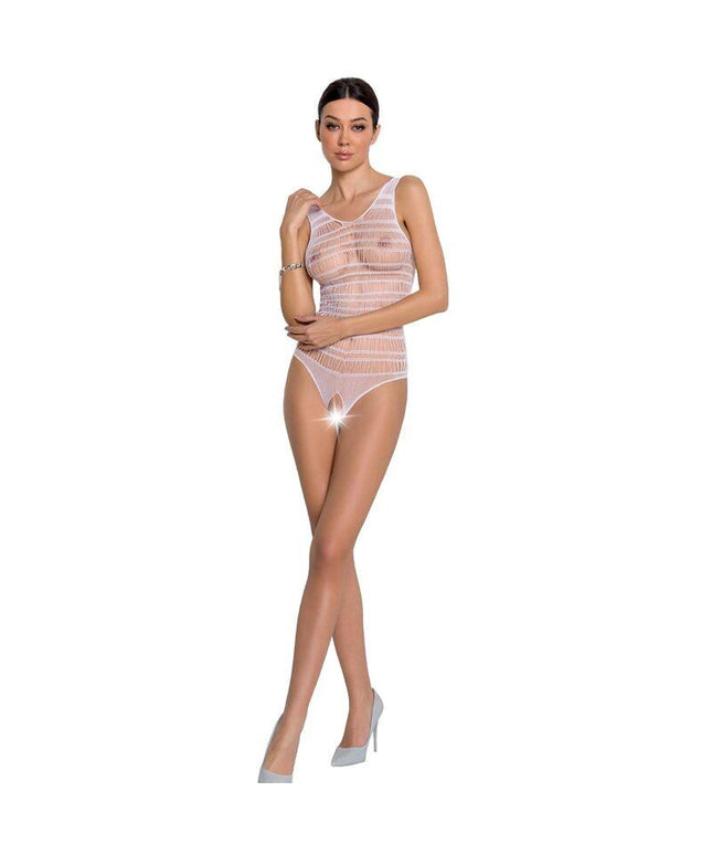 passion woman bs086 bodystocking bianco taglia unica