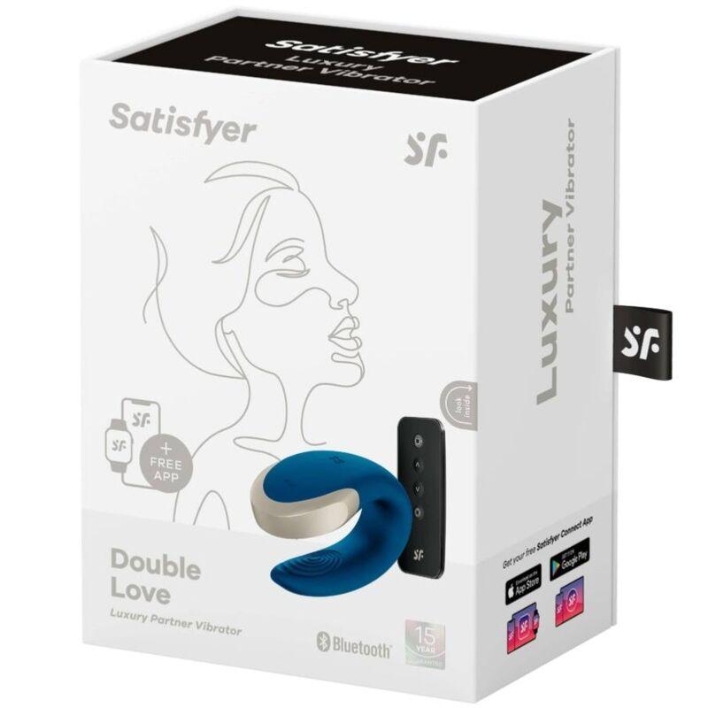 satisfyer vibratore double love partner di lusso blu