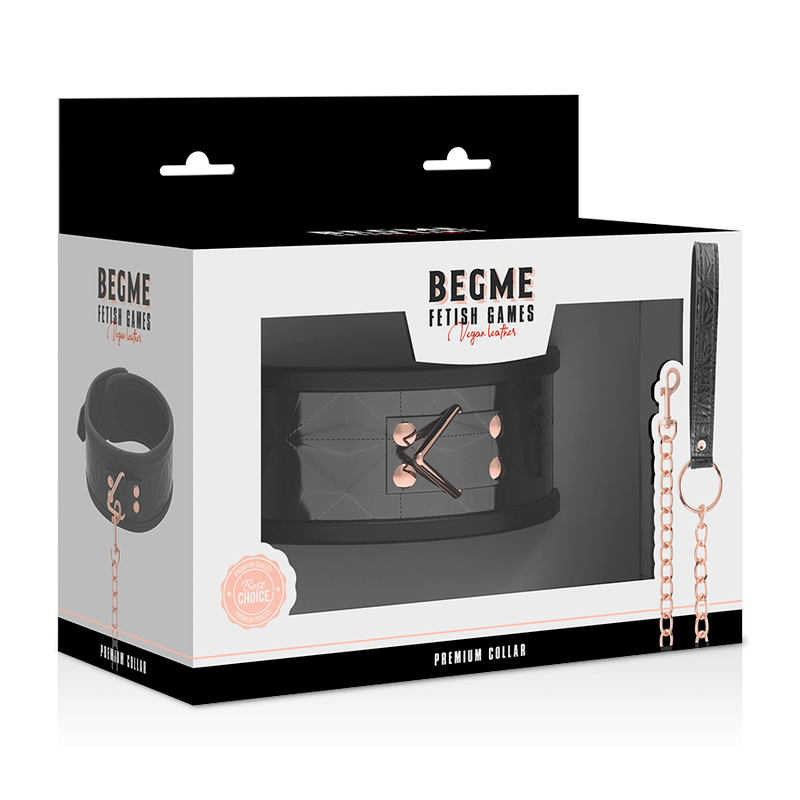 begme black edition premium collare in pelle vegana