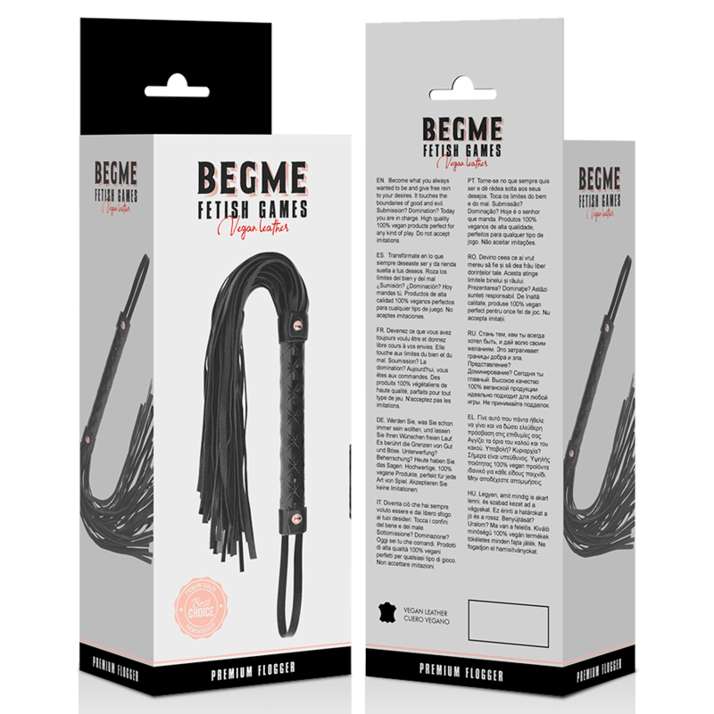 begme black edition flogger in pelle vegana