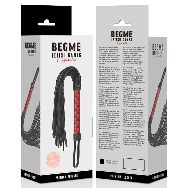 begme flogger in pelle vegana edizione rossa