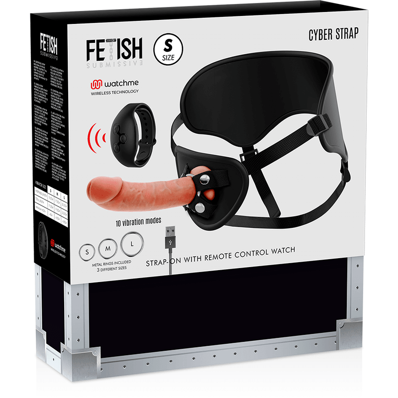 fetish submissive cyber strap imbragatura con telecomando tecnologia dildo watchme s