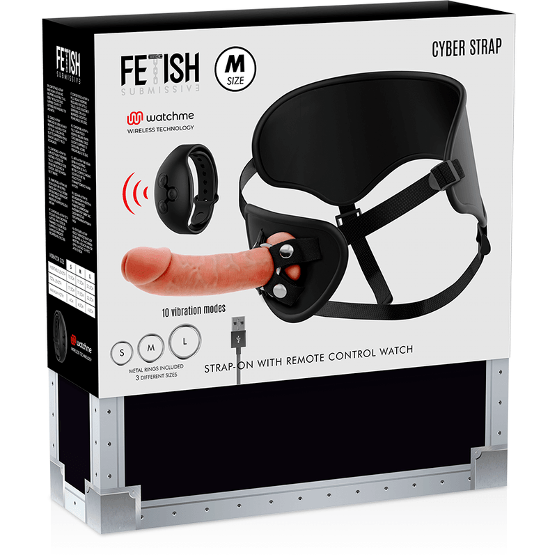 fetish submissive cyber strap imbragatura con telecomando tecnologia dildo watchme m