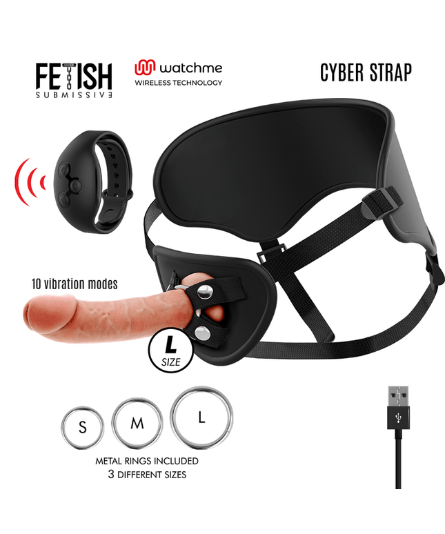 fetish submissive cyber strap imbragatura con telecomando tecnologia dildo watchme l