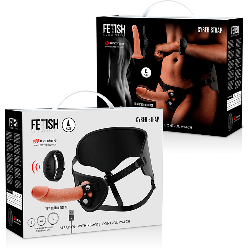 fetish submissive cyber strap imbragatura con telecomando tecnologia dildo watchme l