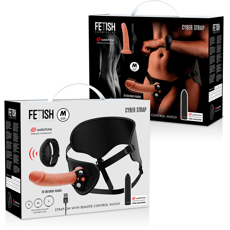 fetish submissive cyber strap imbragatura con dildo e telecomando bullet tecnologia watchme m