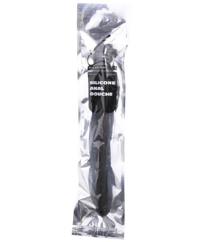 all black mega ripple doccia anale in silicone 28 5 cm
