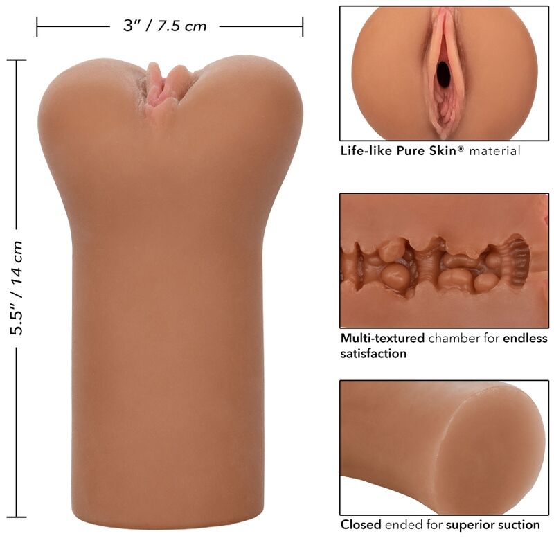 CALIFORNIA EXOTICS - BOUNDLESS VULVA STROKER PELLE CARAMELLO
