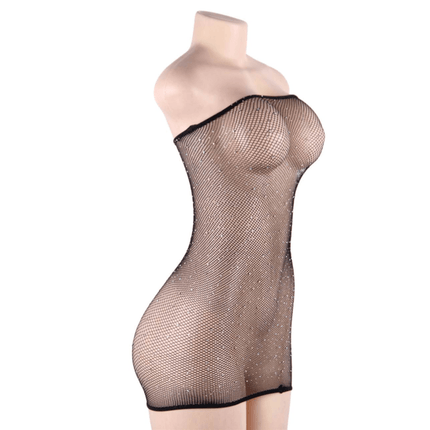 queen lingerie abito body a rete con diamanti s l