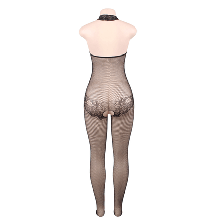 queen lingerie bodystock con apertura e pizzo floreale s l