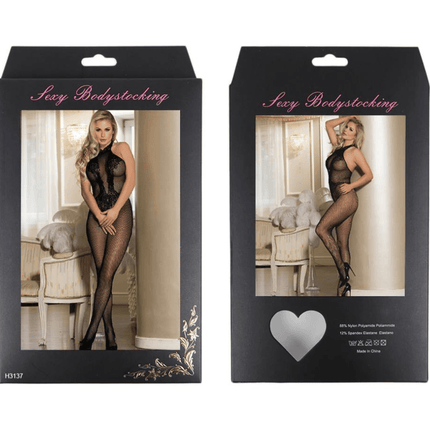 queen lingerie bodystock con apertura e pizzo floreale s l