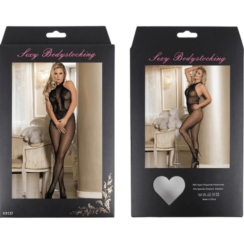 queen lingerie bodystock con apertura e pizzo floreale s l