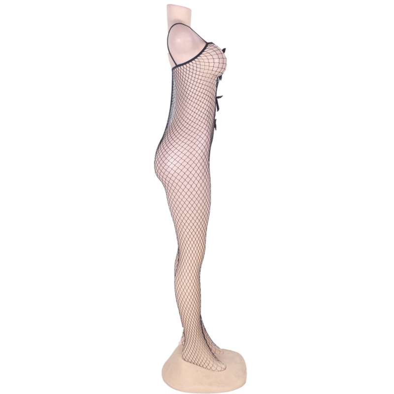 queen lingerie bodystocking con lacci nella scollatura s l