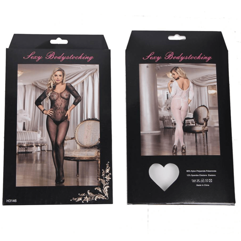 queen lingerie bodystocking con apertura manica lunga s l