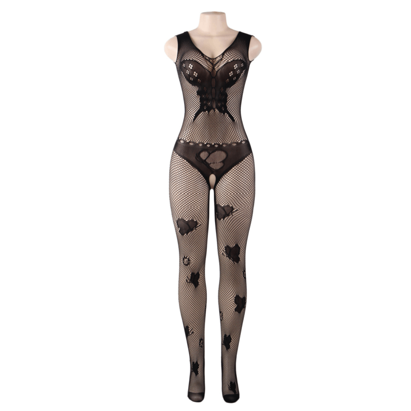 queen lingerie bodystocking ricamato farfalla s l