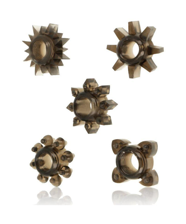 ohmama set di 5 anelli per testicoli e pene in silicone