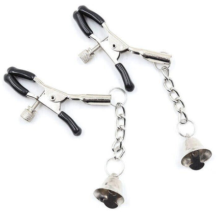 ohmama fetish pinze per capezzoli con catena e campanelle