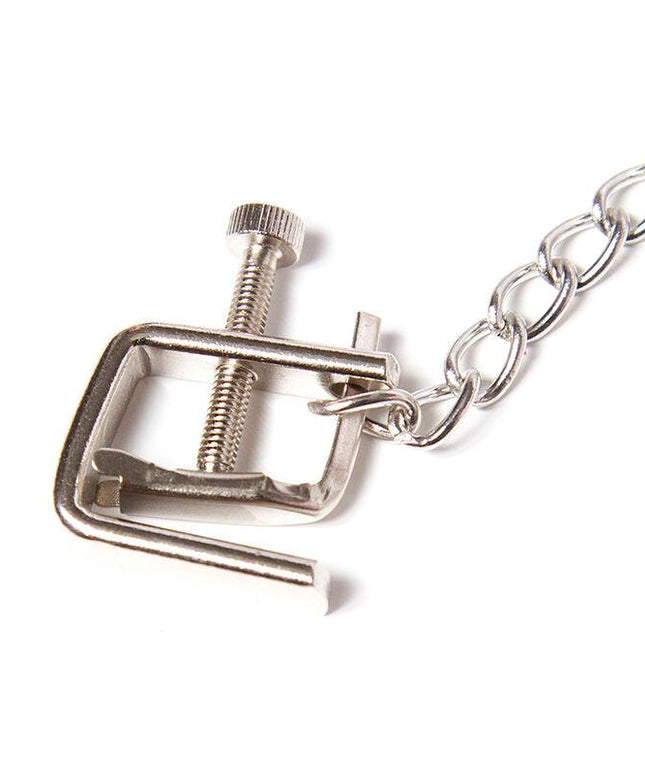 ohmama fetish morsetti a vite in metallo con catena