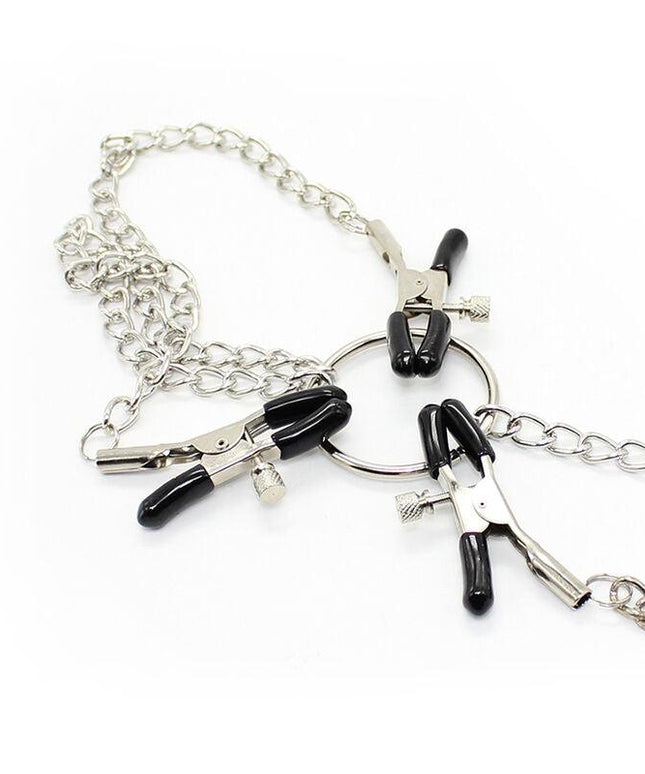 ohmama fetish morsetti per capezzoli in metallo 3 in 1