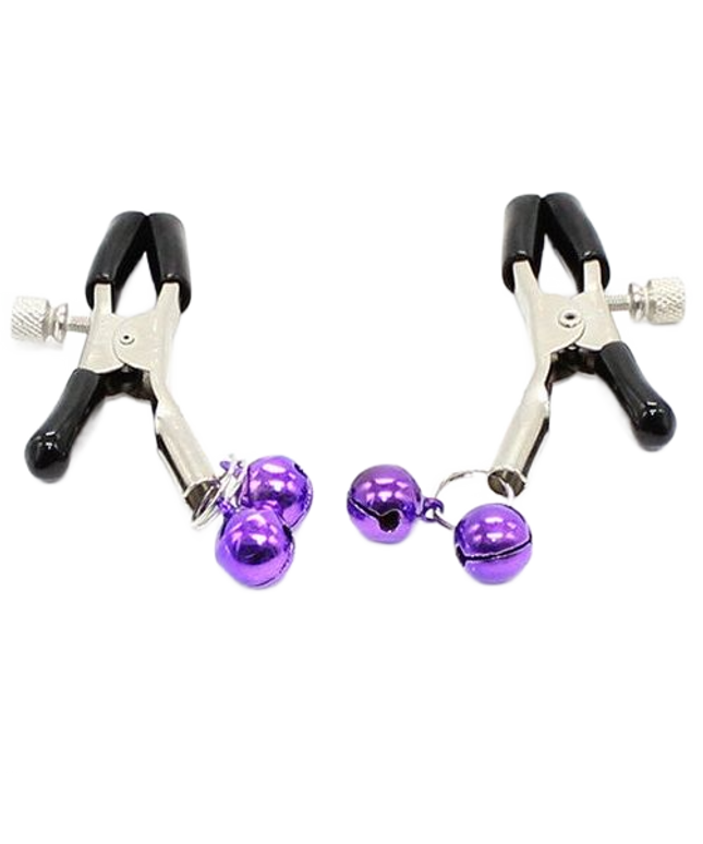 OHMAMA FETISH - Morsetti per capezzoli CON CAMPANELLA LILLA