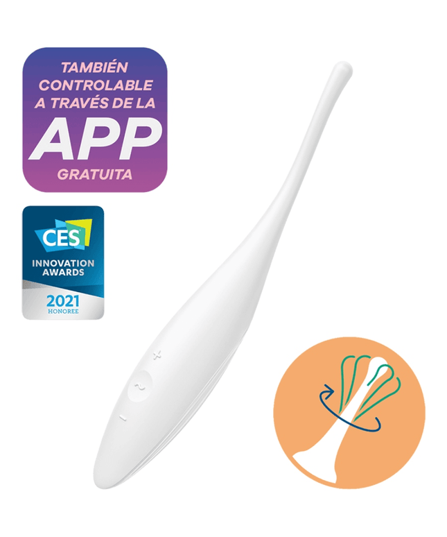 satisfyer vibratore twirling joy clit tip bianco