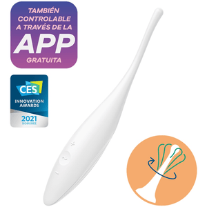 satisfyer vibratore twirling joy clit tip bianco