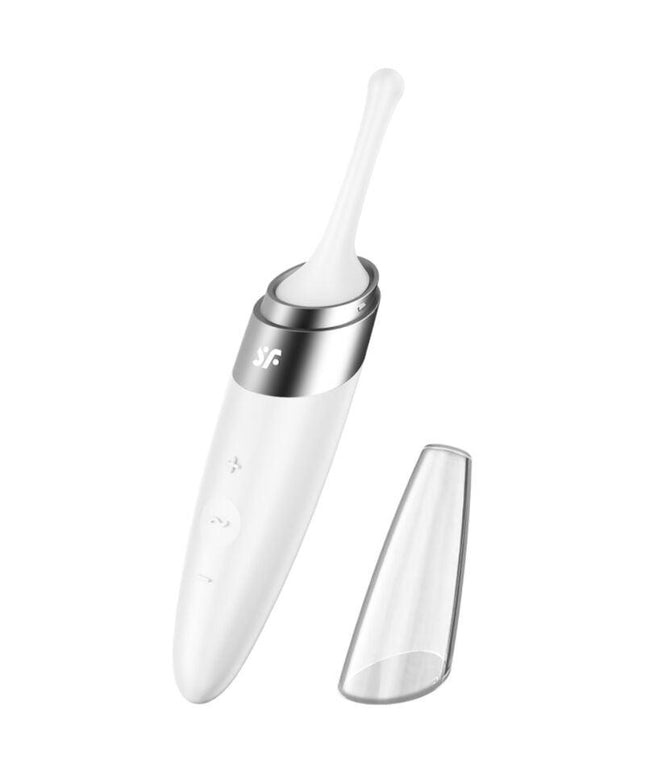 satisfyer vibratore con punta clit twirling delight bianco