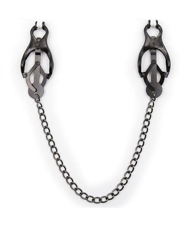 ohmama fetish pinze per capezzoli giapponesi con catena nera