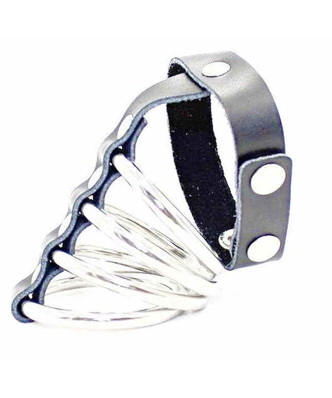 ohmama fetish guaina per pene con anelli in metallo