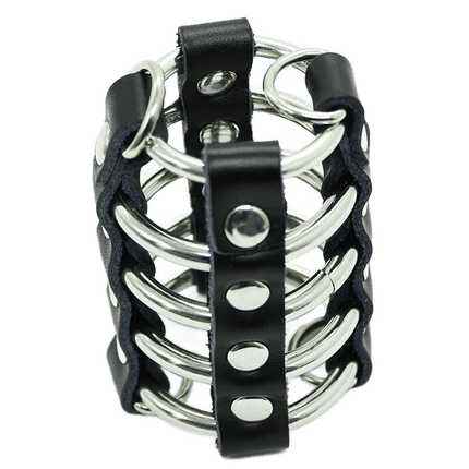 ohmama fetish gabbia per pene con anelli in metallo e cinturini in pelle