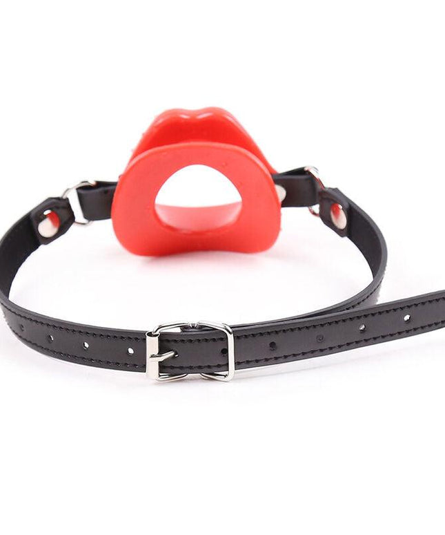 ohmama fetish bavaglio labbra rosso con cinturino