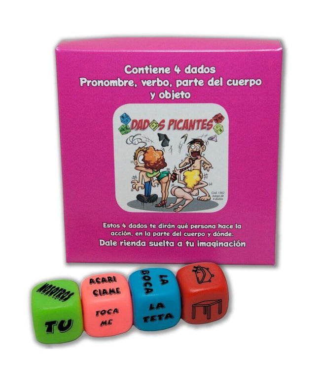 diablo picante gioco a 4 dadi di pronome verbo parte del corpo e luogo