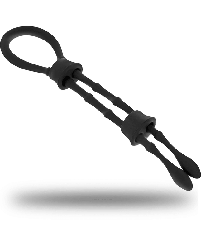 ohmama fetish anello in silicone con cord cock e testicolo
