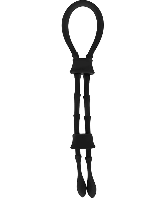 ohmama fetish anello in silicone con cord cock e testicolo
