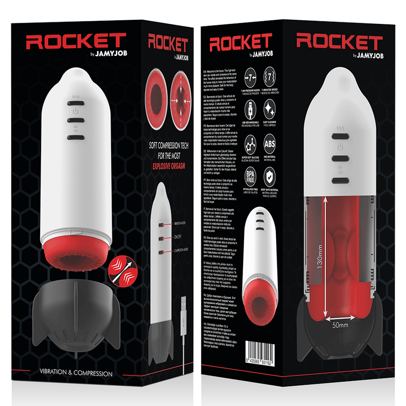 jamyjob rocket masturbator tecnologia di compressione morbida e vibrazione